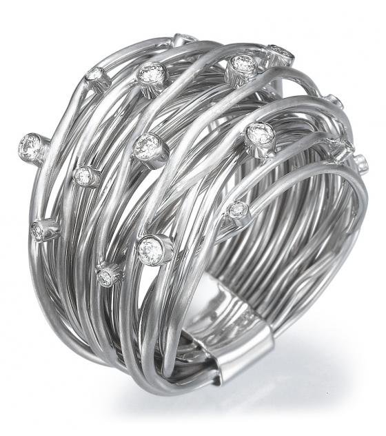 wire diamond ring white